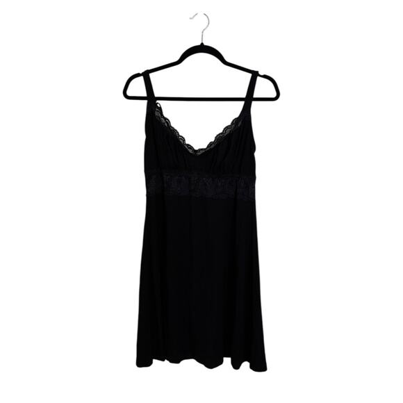 Cosabella Slip Dress Womens Large Allure Sleep Chemise Black Lace Trim - Picture 1 of 6